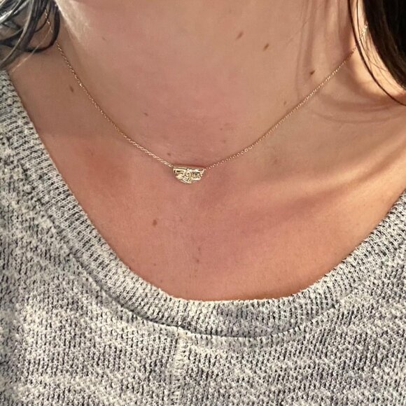 Neiman Marcus 14K Gold Plated Engraved Lotus Necklace - Picture 4 of 4